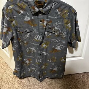 Howler Brothers Gray and Brown Patterned Shirt